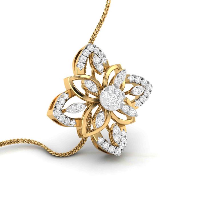 0.51 Ct Natural Diamond Pendants 14k Yellow Rose White Gold - Image 9
