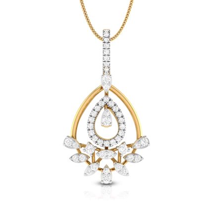 0.51 Ct Natural Diamond Pendants 14k Yellow Rose White Gold
