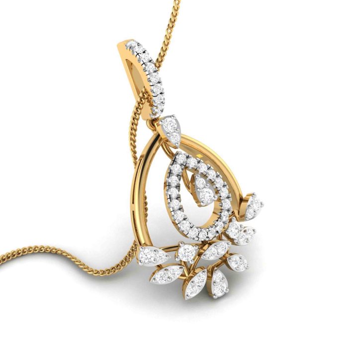 0.51 Ct Natural Diamond Pendants 14k Yellow Rose White Gold - Image 9