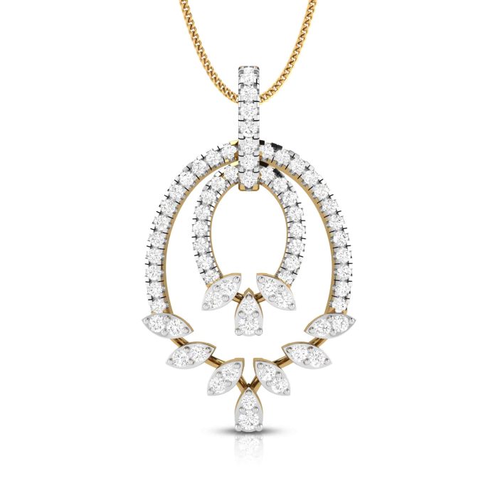 0.70 Ct Natural Diamond Pendants 14k Yellow Rose White Gold - Image 1