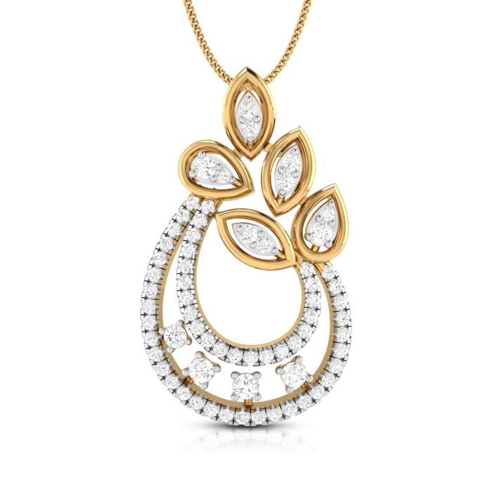 0.77 Ct Natural Diamond Pendants 14k Yellow Rose White Gold - Image 1