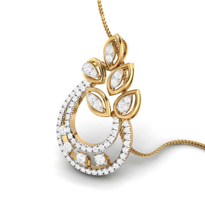 0.77 Ct Natural Diamond Pendants 14k Yellow Rose White Gold - Image 7