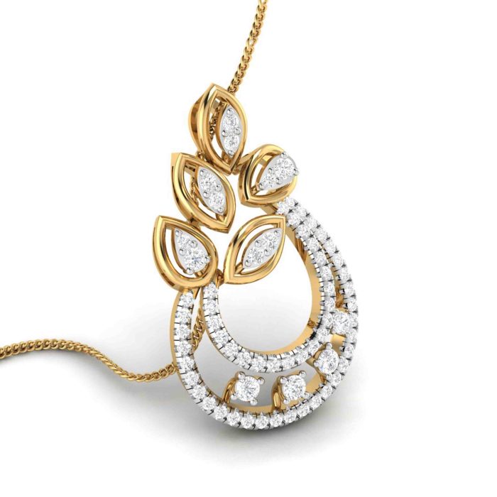 0.77 Ct Natural Diamond Pendants 14k Yellow Rose White Gold - Image 8
