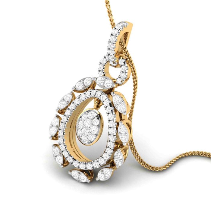 0.86 Ct Natural Diamond Pendants 14k Yellow Rose White Gold - Image 7