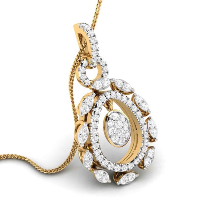 0.86 Ct Natural Diamond Pendants 14k Yellow Rose White Gold - Image 8