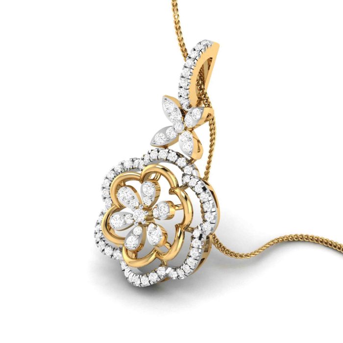 0.88 Ct Natural Diamond Pendants 14k Yellow Rose White Gold - Image 8