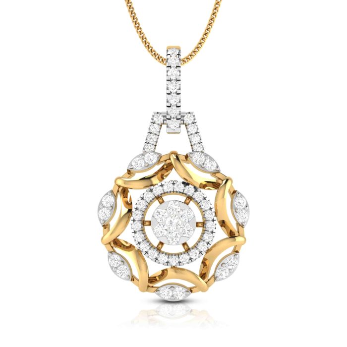 0.80 Ct Natural Diamond Pendants 14k Yellow Rose White Gold - Image 1
