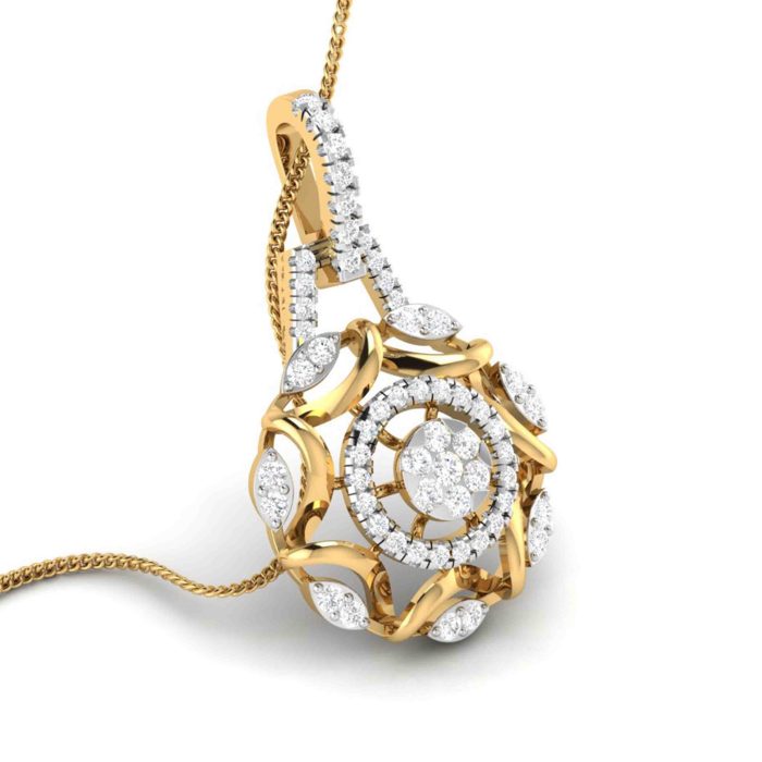 0.80 Ct Natural Diamond Pendants 14k Yellow Rose White Gold - Image 9