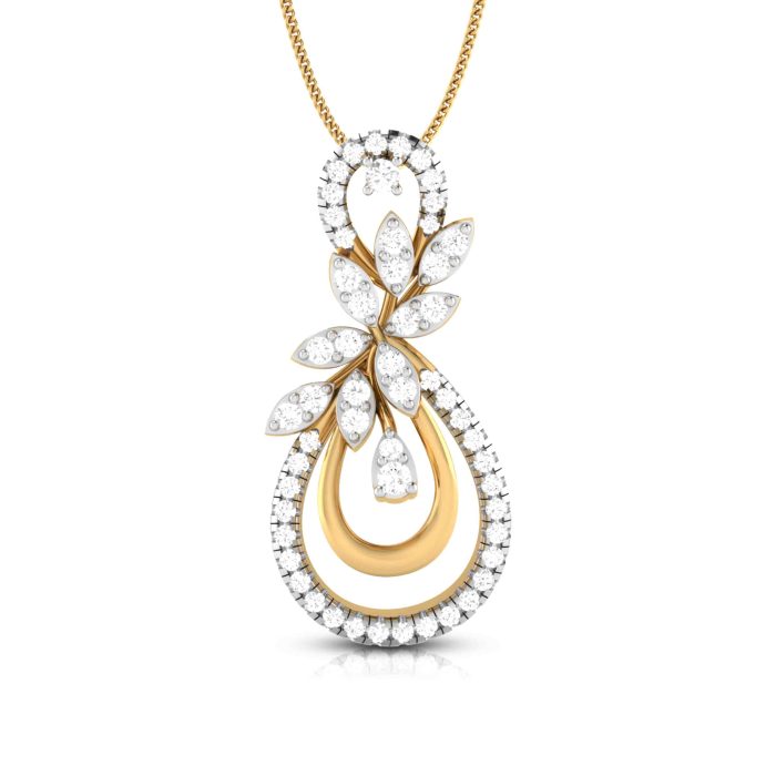 0.66 Ct Natural Diamond Pendants 14k Yellow Rose White Gold - Image 1