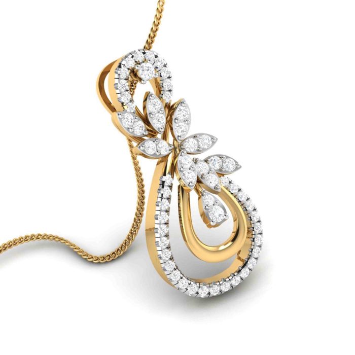 0.66 Ct Natural Diamond Pendants 14k Yellow Rose White Gold - Image 9