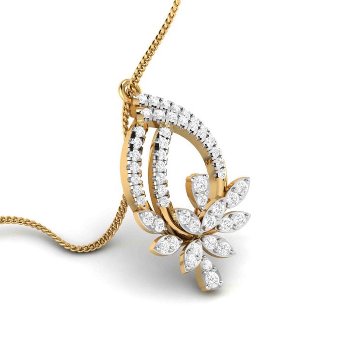 0.66 Ct Natural Diamond Pendants 14k Yellow Rose White Gold - Image 9