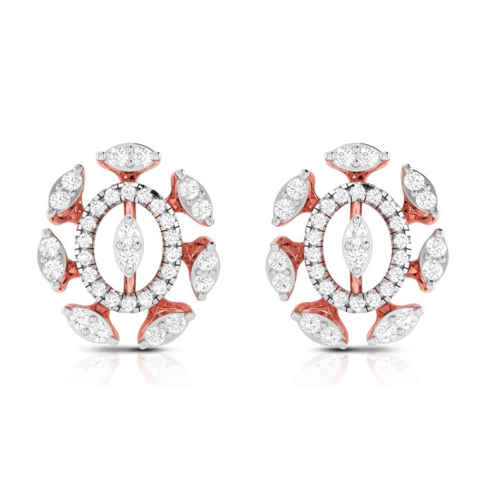 1.02 ct Natural Diamond Earrings 14k Yellow, Rose White Gold - Image 3