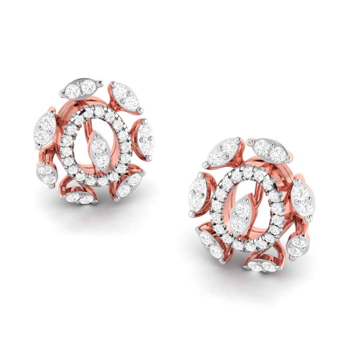 1.02 ct Natural Diamond Earrings 14k Yellow, Rose White Gold - Image 4