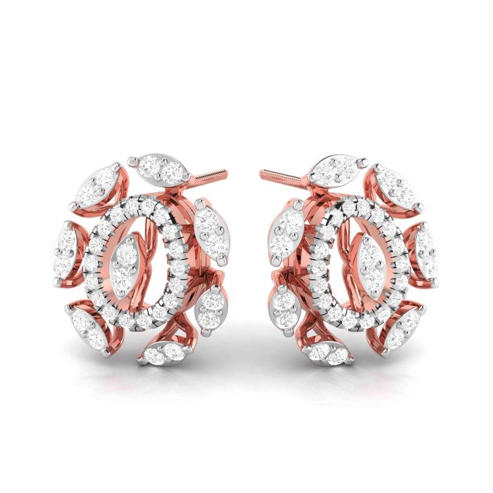 1.02 ct Natural Diamond Earrings 14k Yellow, Rose White Gold - Image 2