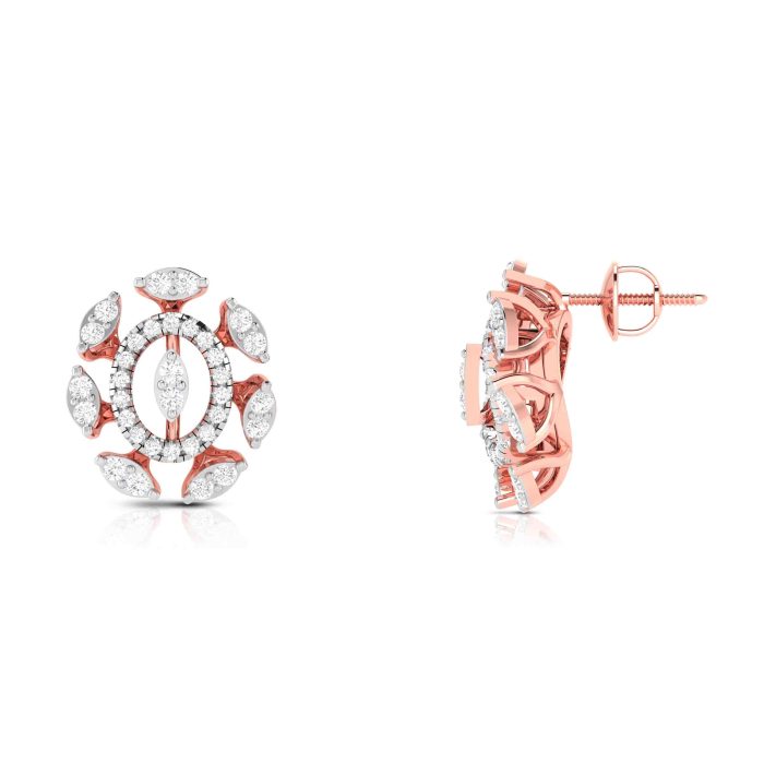 1.02 ct Natural Diamond Earrings 14k Yellow, Rose White Gold - Image 5