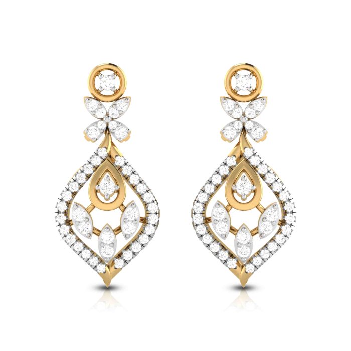 1.12 ct Natural Diamond Earrings 14k Yellow, Rose White Gold - Image 1