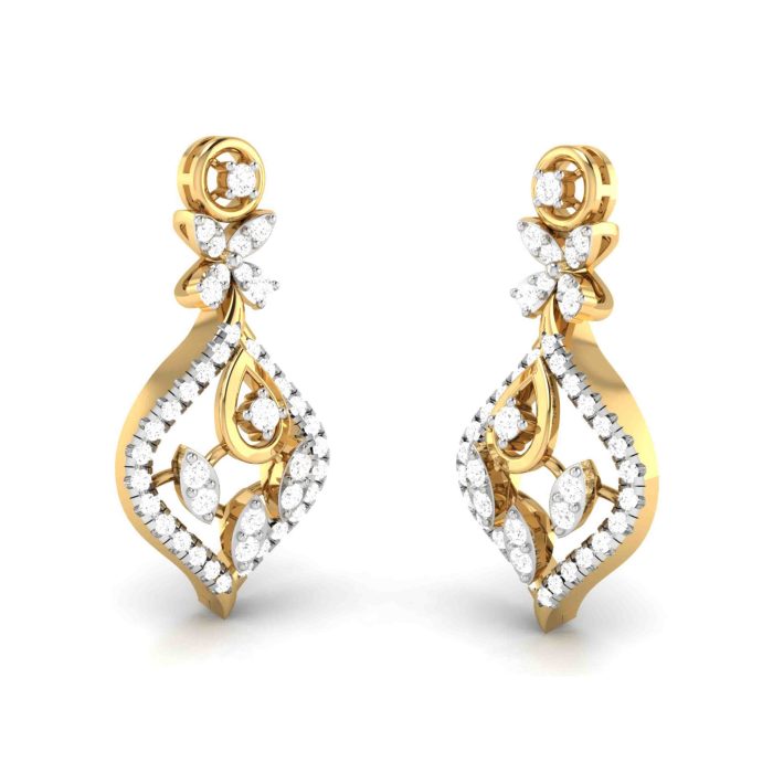 1.12 ct Natural Diamond Earrings 14k Yellow, Rose White Gold - Image 8