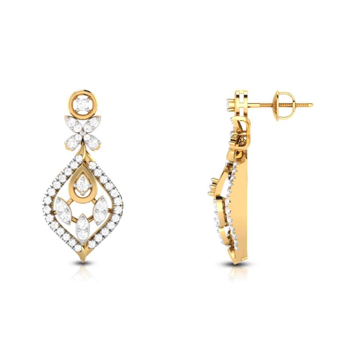 1.12 ct Natural Diamond Earrings 14k Yellow, Rose White Gold - Image 9
