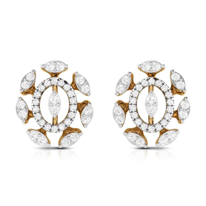 1.02 ct Natural Diamond Earrings 14k Yellow, Rose White Gold - Image 1