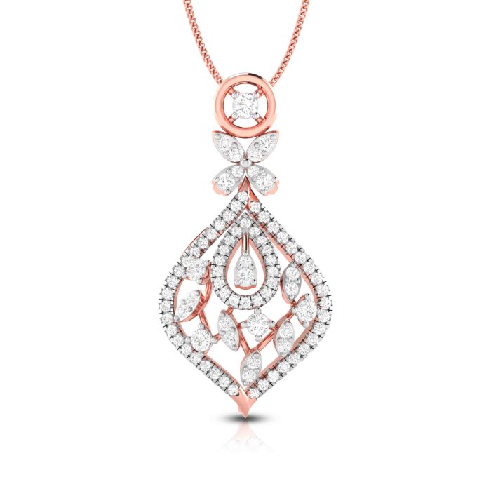 1.00 Ct Natural Diamond Pendants 14k Yellow Rose White Gold - Image 3