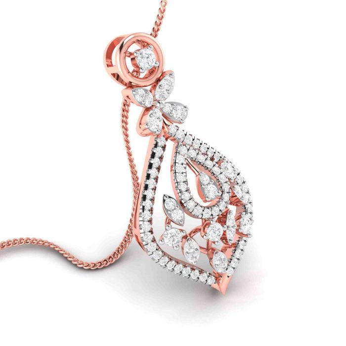 1.00 Ct Natural Diamond Pendants 14k Yellow Rose White Gold - Image 5