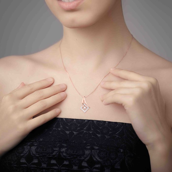 0.10 Ct Natural Diamond Pendants 14k Yellow Rose White Gold - Image 10