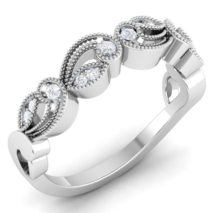 0.14 ct Natural Diamond Engagement Wedding Anniversary Bands 14k Gold - Image 1