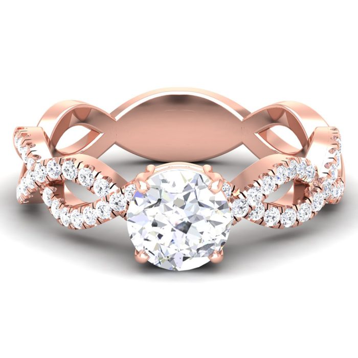 0.93 ct Natural Diamond Solitaire Engagement Wedding Rings 14k Gold - Image 2