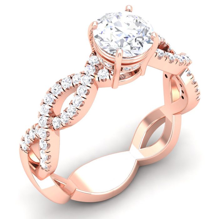 0.93 ct Natural Diamond Solitaire Engagement Wedding Rings 14k Gold - Image 1