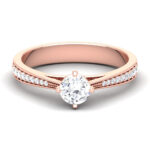 0.70 ct Natural Diamond Solitaire Engagement Wedding Rings 14k Gold - Image 2