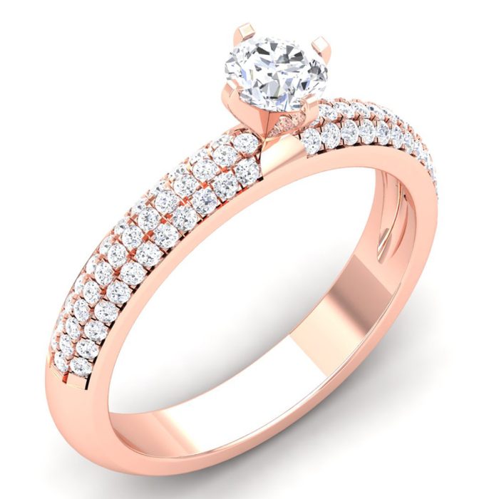 0.79 ct Natural Diamond Solitaire Engagement Wedding Rings 14k Gold - Image 1