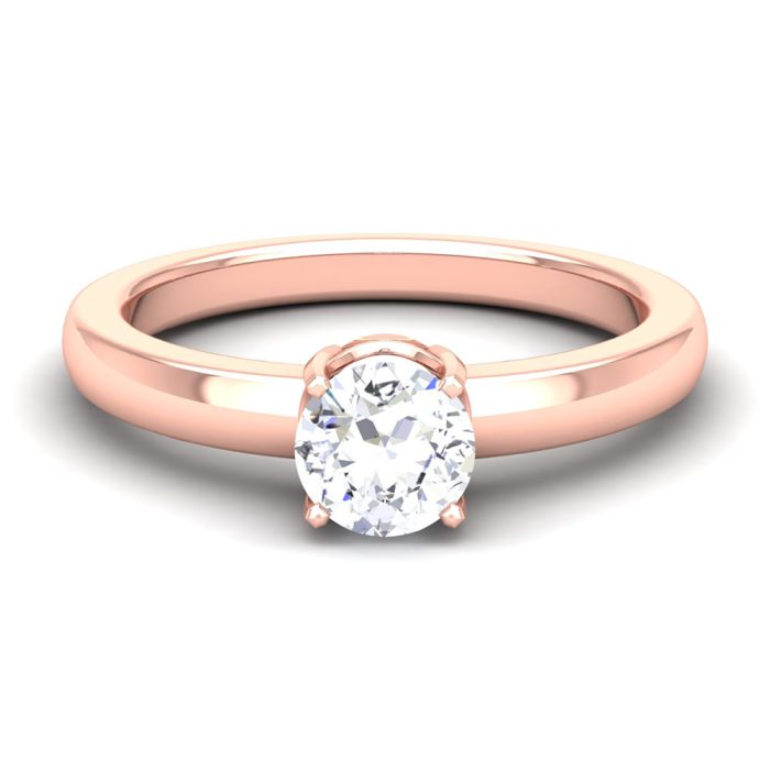 0.83 ct Natural Diamond Solitaire Engagement Wedding Rings 14k Gold - Image 2