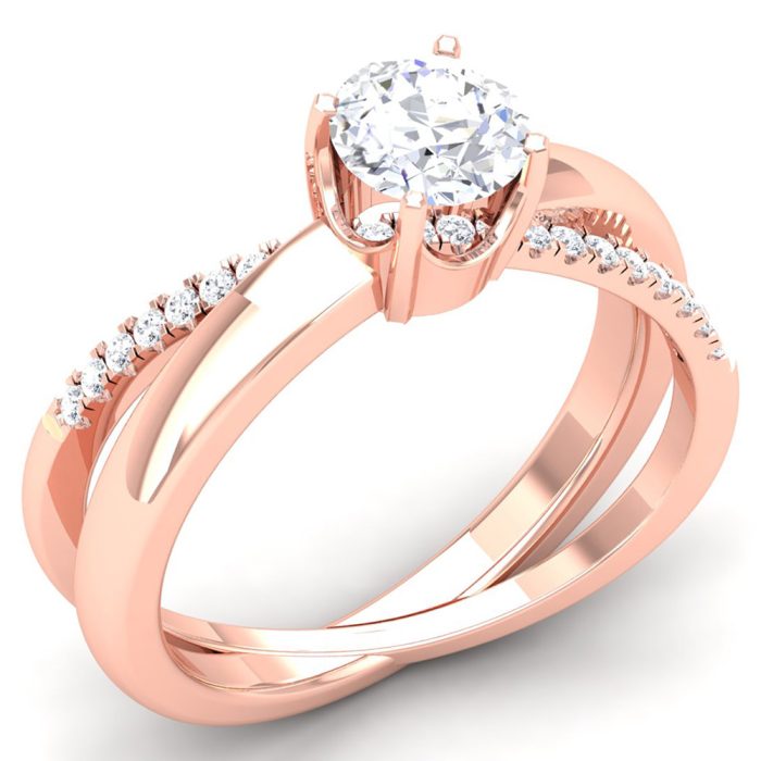 0.83 ct Natural Diamond Solitaire Engagement Wedding Rings 14k Gold - Image 1