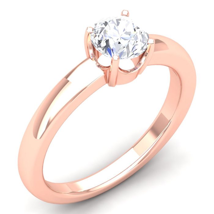 0.73 ct Natural Diamond Solitaire Engagement Wedding Rings 14k Gold - Image 1