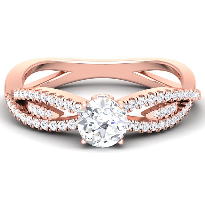 0.96 ct Natural Diamond Solitaire Engagement Wedding Rings 14k Gold - Image 2