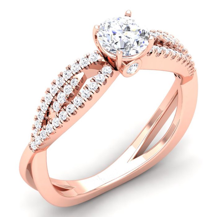 0.96 ct Natural Diamond Solitaire Engagement Wedding Rings 14k Gold - Image 1