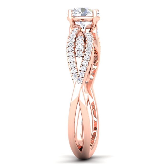 0.96 ct Natural Diamond Solitaire Engagement Wedding Rings 14k Gold - Image 4
