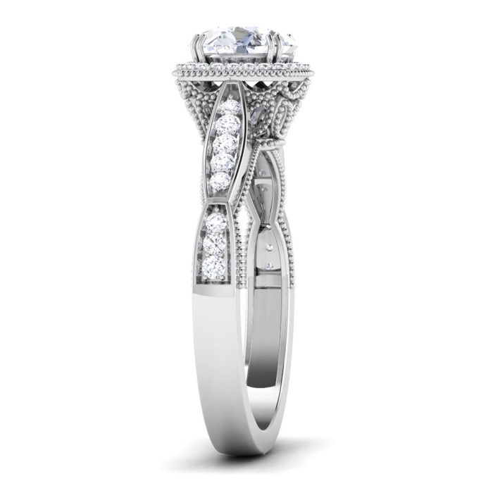 0.96 ct Natural Diamond Solitaire Engagement Wedding Rings 14k Gold - Image 4