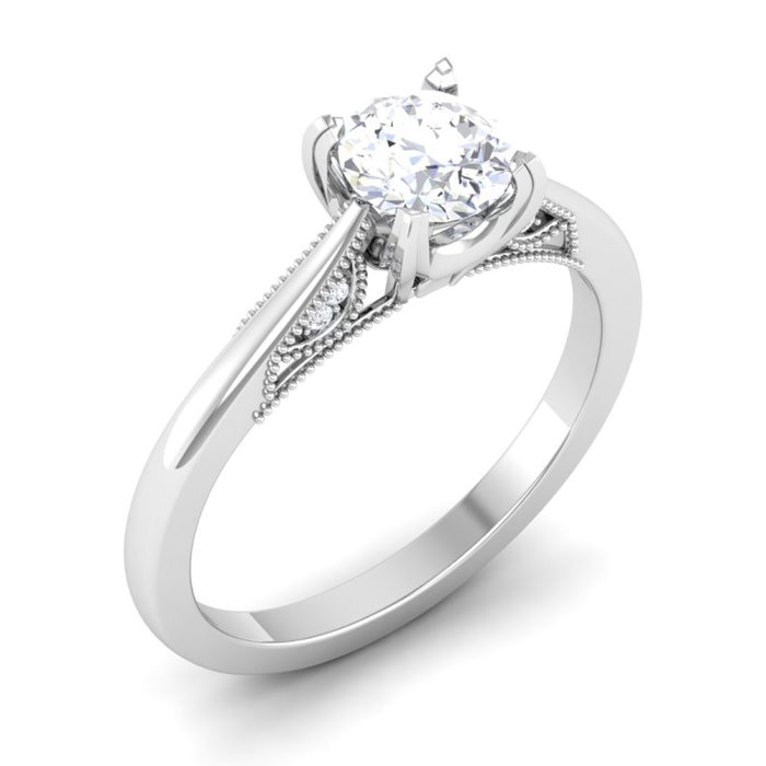 0.77 ct Natural Diamond Solitaire Engagement Wedding Rings 14k Gold - Image 1