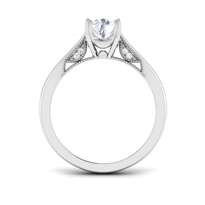 0.77 ct Natural Diamond Solitaire Engagement Wedding Rings 14k Gold - Image 5