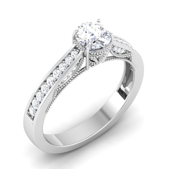 0.75 ct Natural Diamond Solitaire Engagement Wedding Rings 14k Gold - Image 1