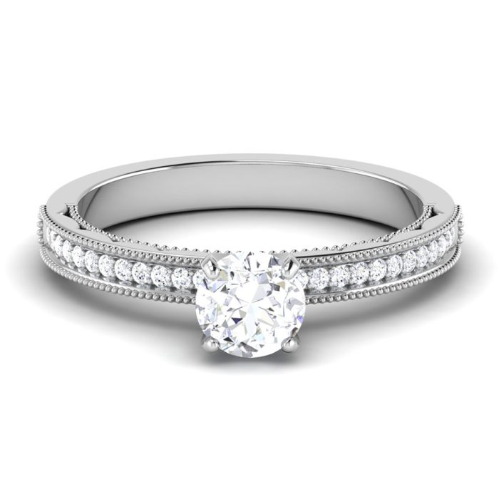 0.75 ct Natural Diamond Solitaire Engagement Wedding Rings 14k Gold - Image 2