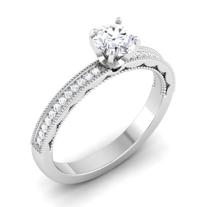 0.75 ct Natural Diamond Solitaire Engagement Wedding Rings 14k Gold - Image 1