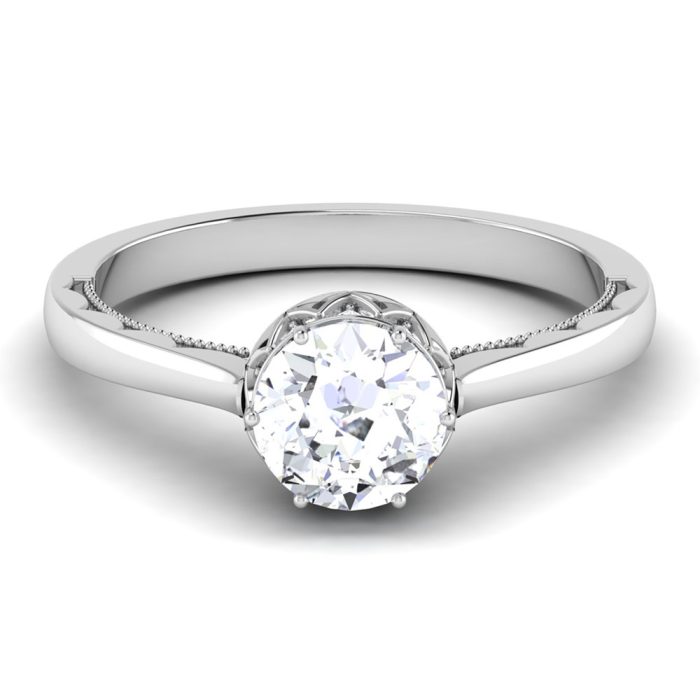0.79 ct Natural Diamond Solitaire Engagement Wedding Rings 14k Gold - Image 2
