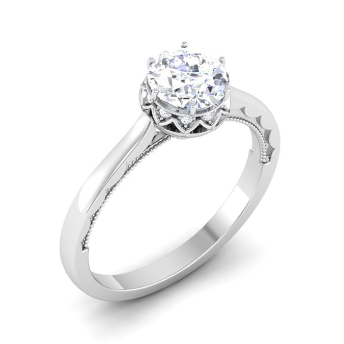 0.79 ct Natural Diamond Solitaire Engagement Wedding Rings 14k Gold - Image 1