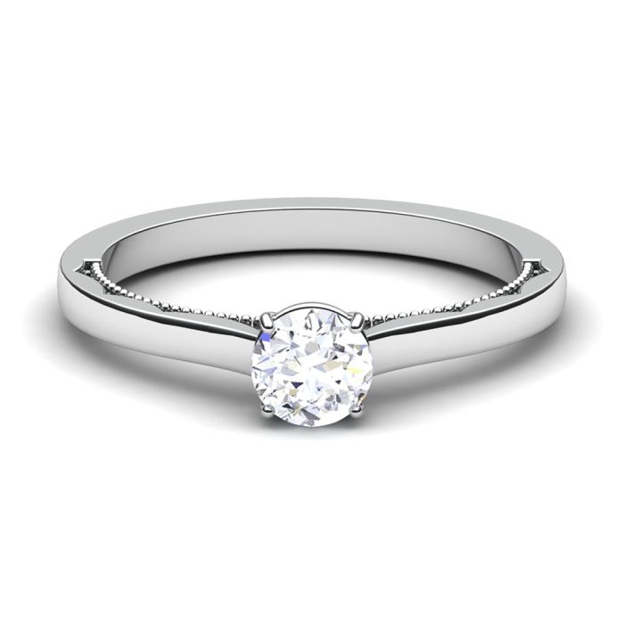0.50 ct Natural Diamond Solitaire Engagement Wedding Rings 14k Gold - Image 2