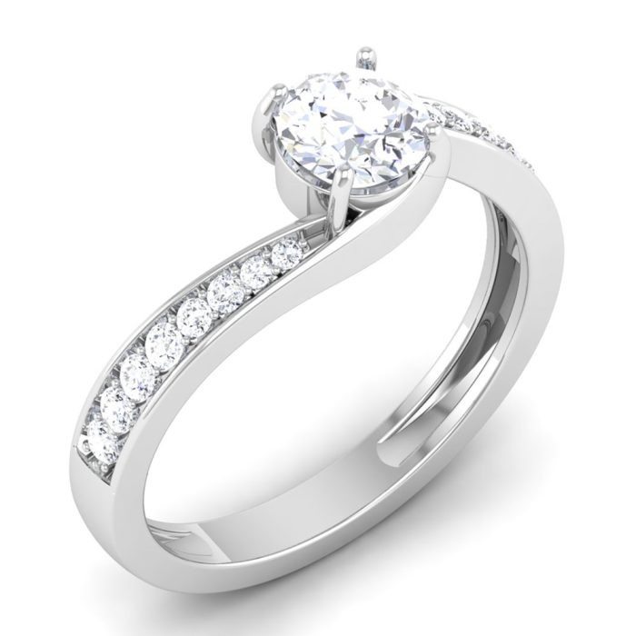 0.77 ct Natural Diamond Solitaire Engagement Wedding Rings 14k Gold - Image 1