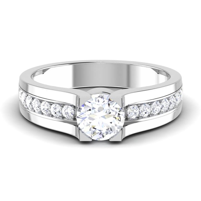 0.96 ct Natural Diamond Solitaire Engagement Wedding Rings 14k Gold - Image 2