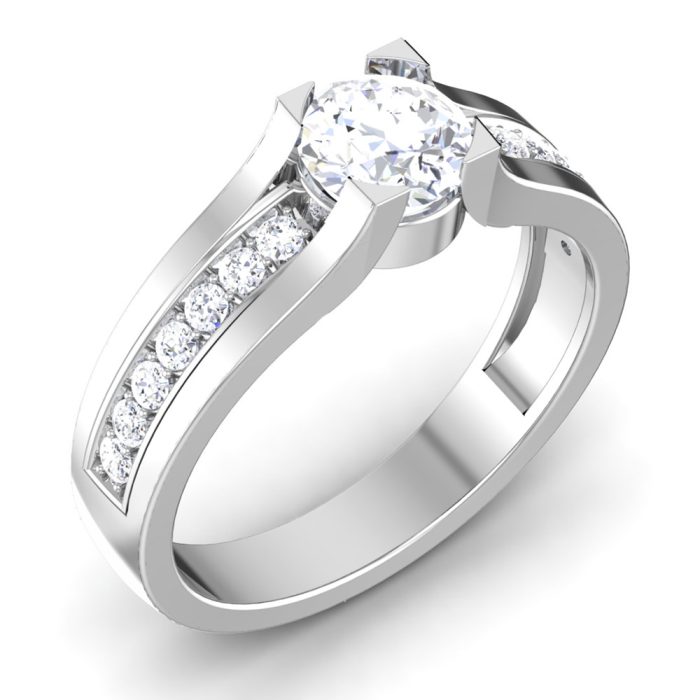 0.96 ct Natural Diamond Solitaire Engagement Wedding Rings 14k Gold - Image 1