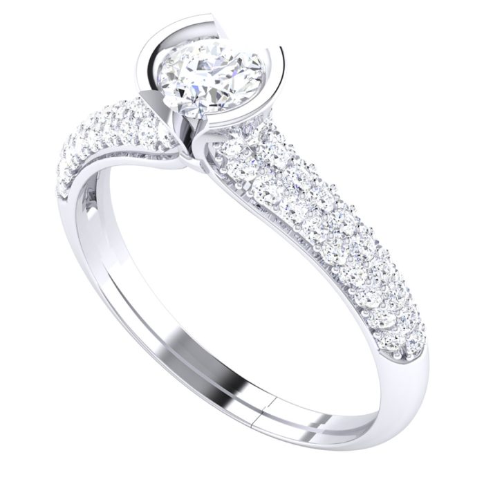 1.00 ct Natural Diamond Solitaire Engagement Wedding Rings 14k Gold - Image 1